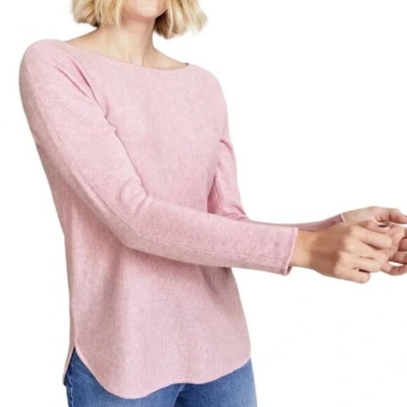 CHARTER CLUB NWT 1X Chantilly Pink 100% Cashmere Boatneck LS Shirttail Sweater - Picture 4 of 4